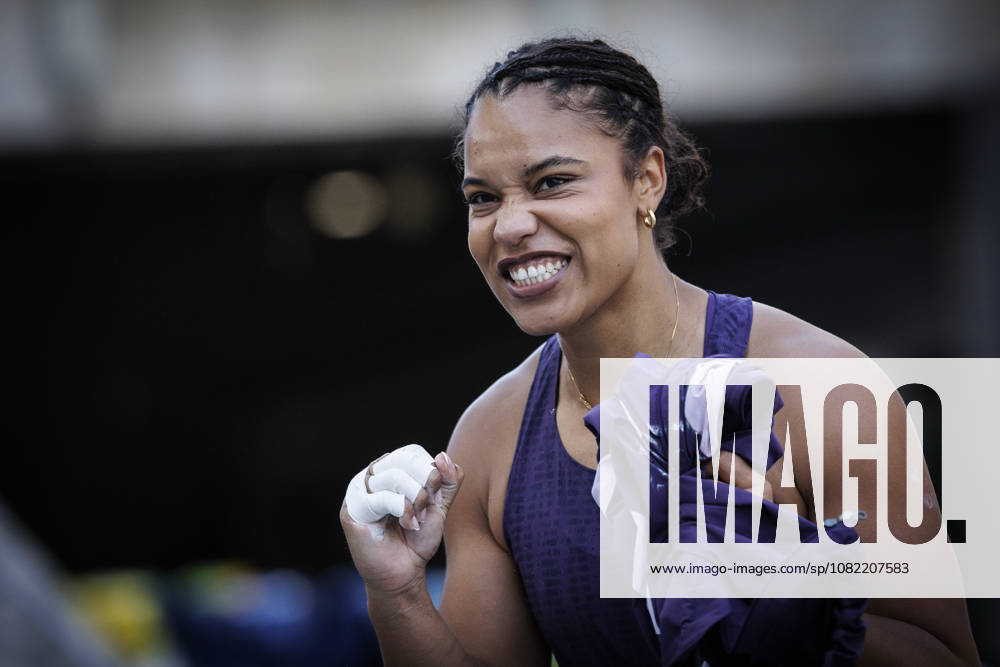 Yemisi MABRY (GER Germany) reacts in the women’s shot put during the ISTAF at Olympic Stadium on August 30, 2026 in Berlin, Germany. Germany