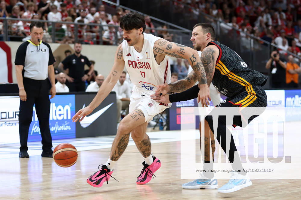 Poland V Germany - FIBA Basketball World Cup European Qualifier Group K Dominik Olejniczak and Daniel Theis during the FIBA Basketball World Cup European Qualifier Group K match between Poland and Germany at Ergo Arena in Gdansk, Poland, on August 30, 2026. Gdansk Poland