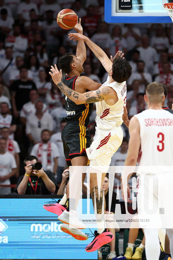 Poland V Germany - FIBA Basketball World Cup European Qualifier Group K Oscar Da Silva and Dominik Olejniczak during the FIBA Basketball World Cup European Qualifier Group K match between Poland and Germany at Ergo Arena in Gdansk, Poland, on August 30, 2026. Gdansk Poland
