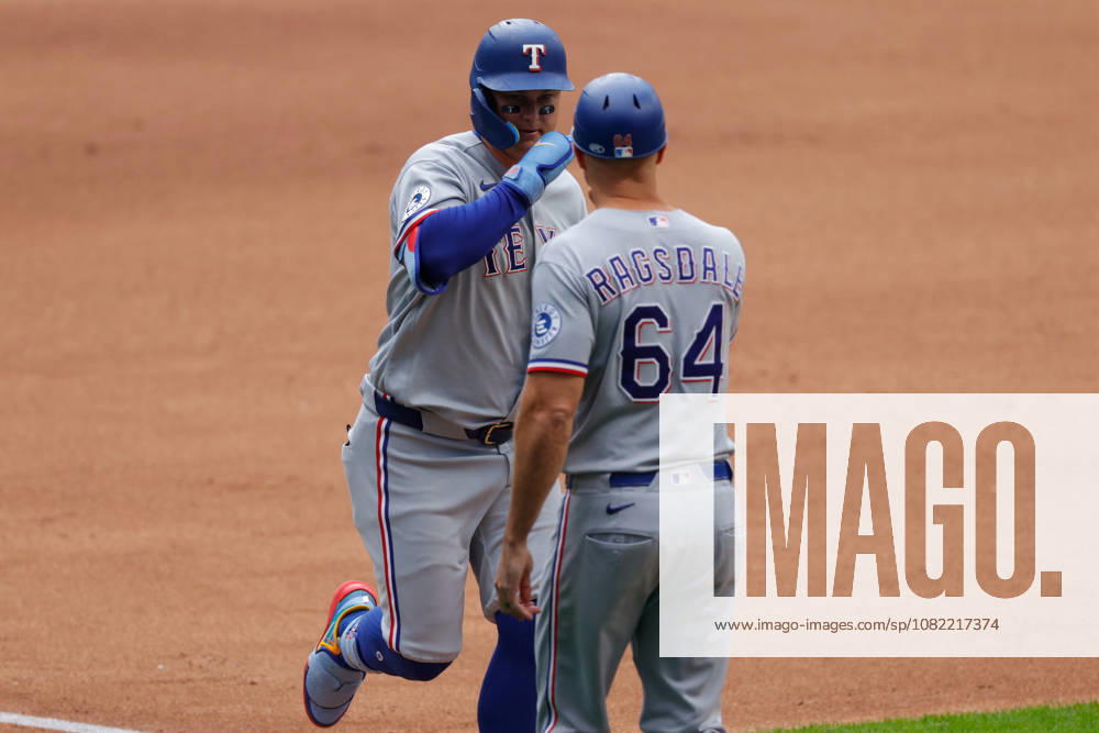 Texas Rangers designated hitter JOC PEDERSON (3) celebrates a home run during the sixth inning in a baseball game, Sunday, Aug. 30, 2026, in Milwaukee, Wisconsin. Milwaukee USA - ZUMAa325 20260830_zsa_a325_009