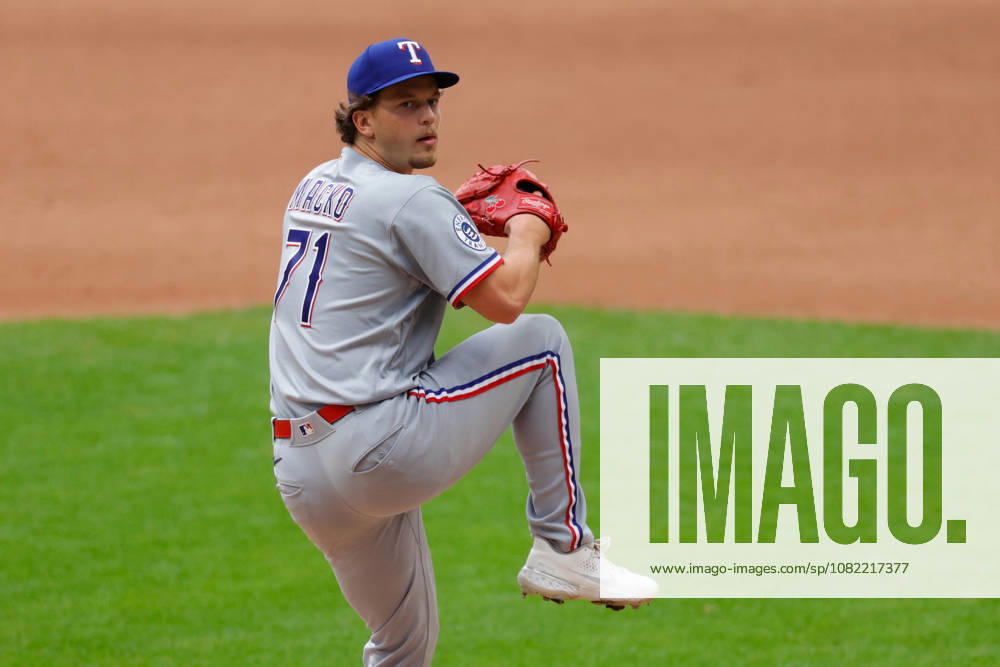 Texas Rangers pitcher ADAM MACKO (71) pitches in a baseball game, Sunday, Aug. 30, 2026, in Milwaukee, Wisconsin. Milwaukee USA - ZUMAa325 20260830_zsa_a325_010