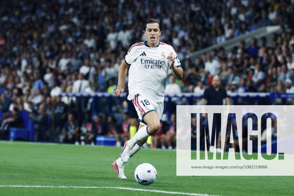 Alvaro Carreras (Real), AUGUST 22, 2026 - Football Soccer : Spanish La Liga EA Sports match between RCD Espanyol 1-2 Real Madrid at RCDE Stadium in Cornella Llobregat, Spain. Noxthirdxpartyxsales aflo_343475792 DAISUKExNakashimax