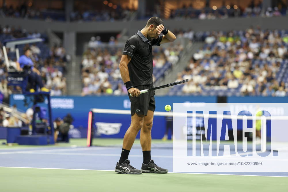 US Open tennis tournament - Day 1 Novak Djokovic of Serbia in action against Mariano Navone of Argentina during the Mens Singles round one of the US Open Tennis Championships at the USTA Billie Jean King National Tennis Center in Flushing Meadows, New York, USA, 30 August 2026. The 2026 US Open tournament runs from 23 August through 13 September. FLUSHING MEADOWS NEW YORK United States
