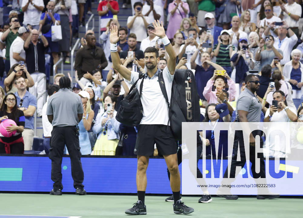 Fans watch Novak Djokovic of Serbia recast as he walks off of the court after his match against Mariano Navone of Argentina in Arthur Ashe Stadium in the first round at the 2026 US Open Tennis Championship at the USTA Billie Jean King National Tennis Center in New York City on Sunday, August 30, 2026. Navone defeated Djokovic in 5 sets. NYP20260830154 JOHNxANGELILLO