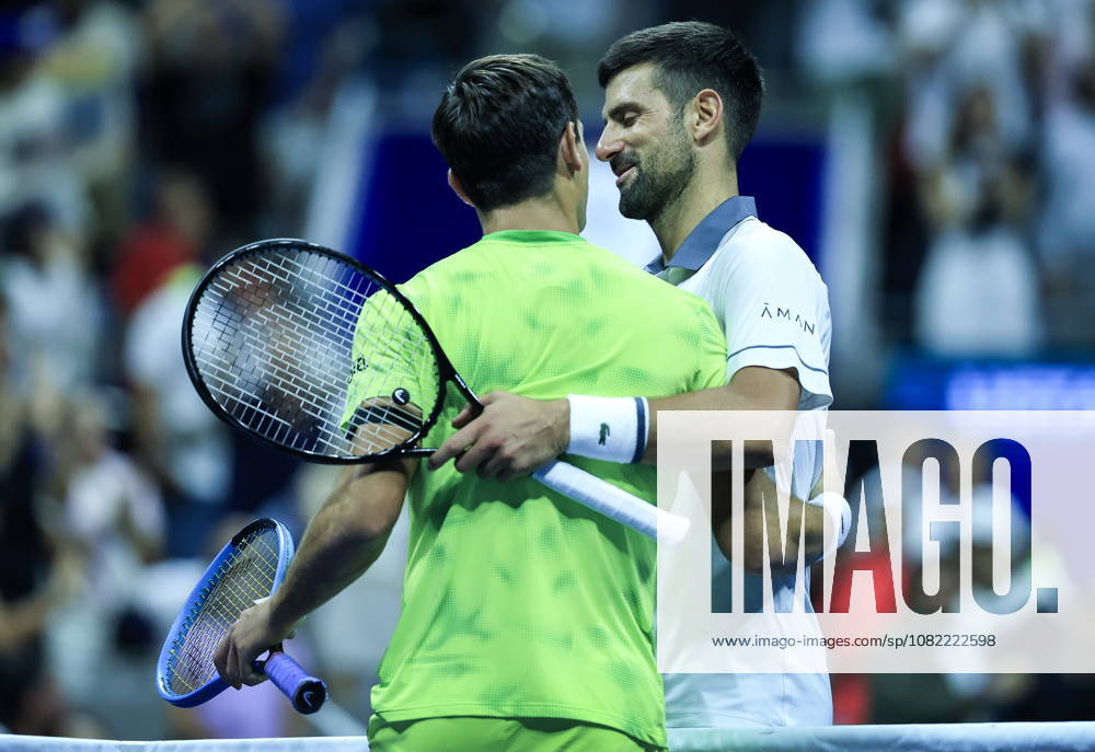 US Open tennis tournament - Day 1 Mariano Navone (L) of Argentina salutes Novak Djokovic of Serbia after winning the Men s Singles round one of the US Open Tennis Championships at the USTA Billie Jean King National Tennis Center in Flushing Meadows, New York, USA, 30 August 2026. The 2026 US Open tournament runs from 23 August through 13 September. FLUSHING MEADOWS NEW YORK United States