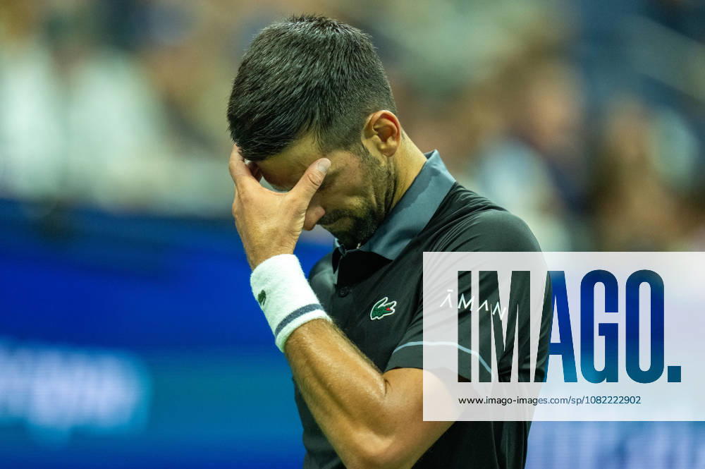 2026 US Open - Day 1 NEW YORK, NEW YORK - AUGUST 30: Novak Djokovic of Serbia reacts to a point during his match against Mariano Navone of Argentina during the 2026 US Open - Day 1 at USTA Billie Jean King National Tennis Center on August 30, 2026 in New York, New York. New York USTA Billie Jean King National Tennis Center New York United States