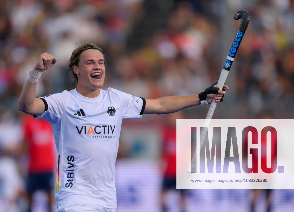 Mens Hockey World Cup Final Michel Struthoff of Germany (Die Honamas) celebrates victory over Spain in the Mens FIH Hockey World Cup Final between at Belfius Hockey Arena, Brussels 30 08 2026 UK Newspapers OUT