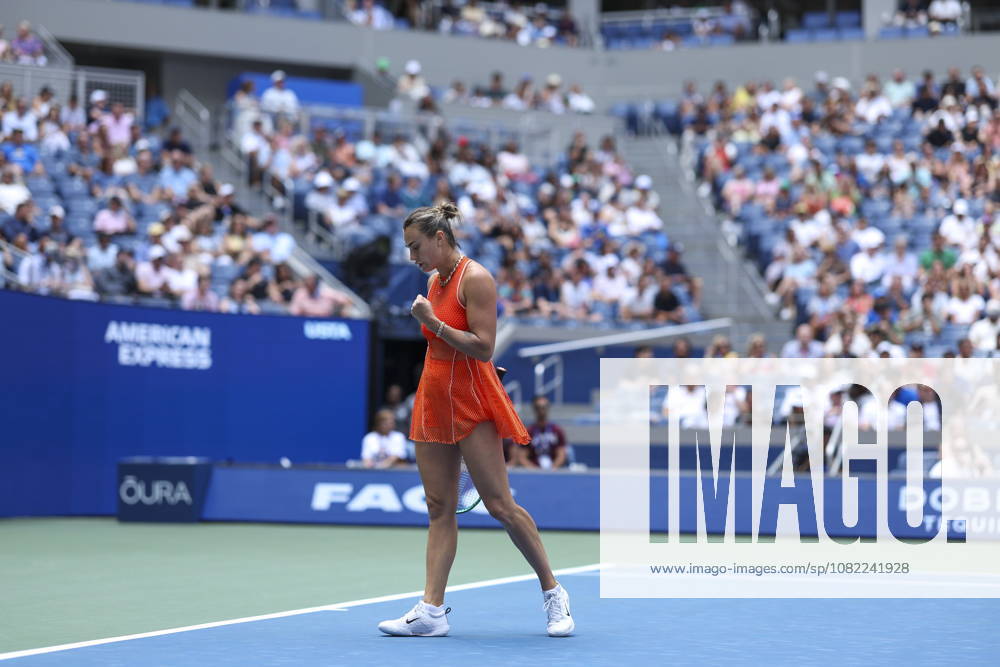 US Open tennis tournament - Day 2 Aryna Sabalenka of Belarus reacts as she plays against Camila Osorio of Colombia during the Women s Singles first round of the US Open Tennis Championships in Flushing Meadows, New York, USA, 31 August 2026. FLUSHING MEADOWS NEW YORK United States