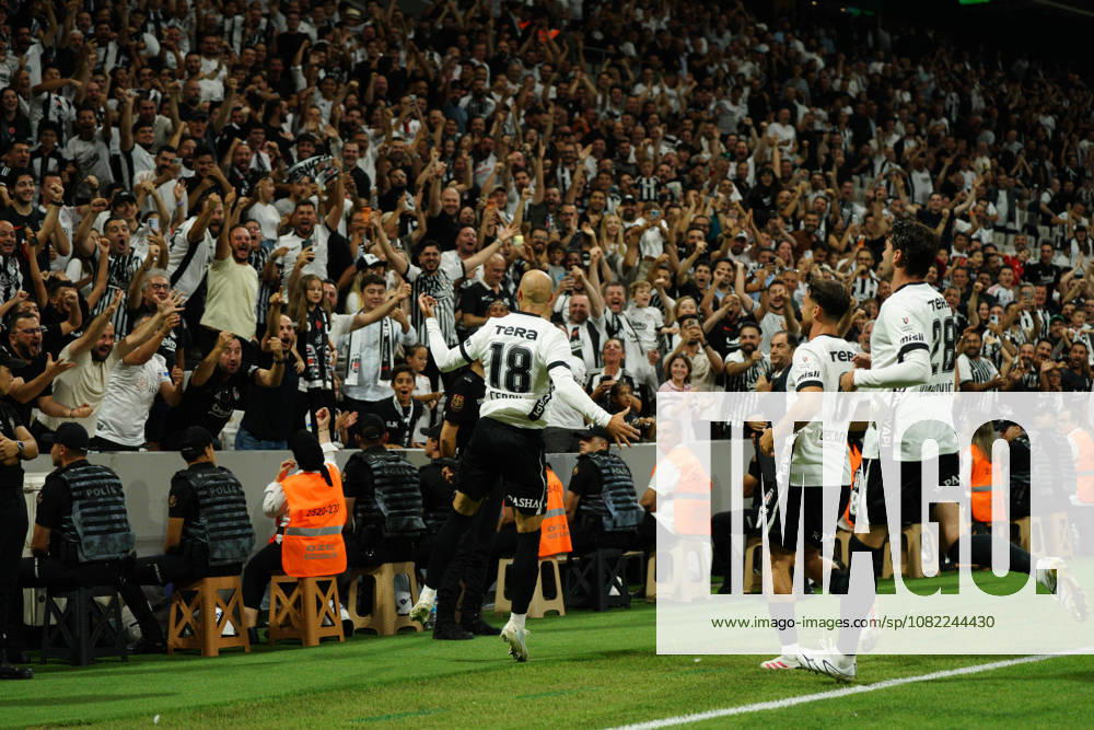 Vaclav Cerny (C) of Besiktas celebrates after scoring his team s first goal during the Turkish Super League 2026 27 match between Besiktas vs Corum at Besiktas Park in Istanbul, Turkey, on August 31, 2026. Besiktas Turkey - ZUMAu194 20260831_zip_u194_003