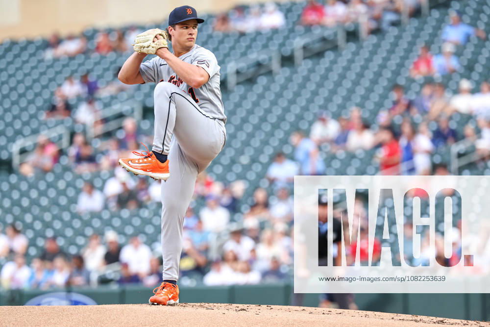 August 31st, 2026: Detroit Tigers pitcher Jackson Jobe (21) pitches against the Minnesota Twins in the first inning during a MLB, Baseball Herren, USA Baseball game between the Detroit Tigers and the Minnesota Twins at Target Field in Minneapolis, Minnesota. CSM Minneapolis USA - ZUMAc04_ 20260831_zma_c04_008