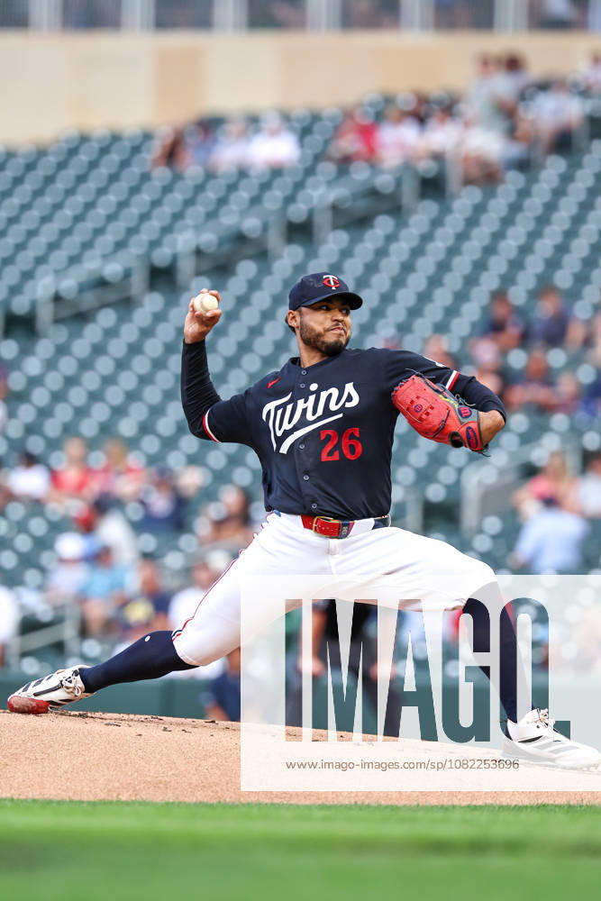 August 31st, 2026: Minnesota Twins starting pitcher Taj Bradley (26) pitches against the Detroit Tigers in the first inning during a MLB, Baseball Herren, USA Baseball game between the Detroit Tigers and the Minnesota Twins at Target Field in Minneapolis, Minnesota. CSM Minneapolis USA - ZUMAc04_ 20260831_zma_c04_021
