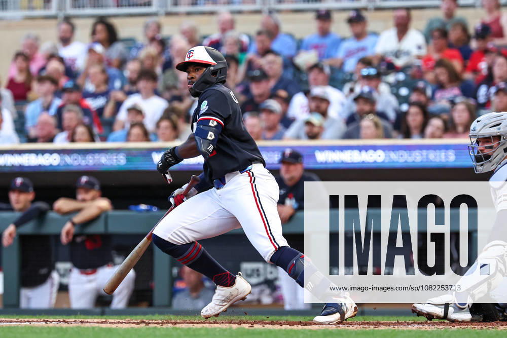 August 31st, 2026: Minnesota Twins shortstop Kaelen Culpepper (12) hits a double against the Detroit Tigers in the third inning during a MLB, Baseball Herren, USA Baseball game between the Detroit Tigers and the Minnesota Twins at Target Field in Minneapolis, Minnesota. CSM MLB 2026: Tigers Vs Twins AUG 31 - ZUMAc04_ 20260831_zma_c04_026