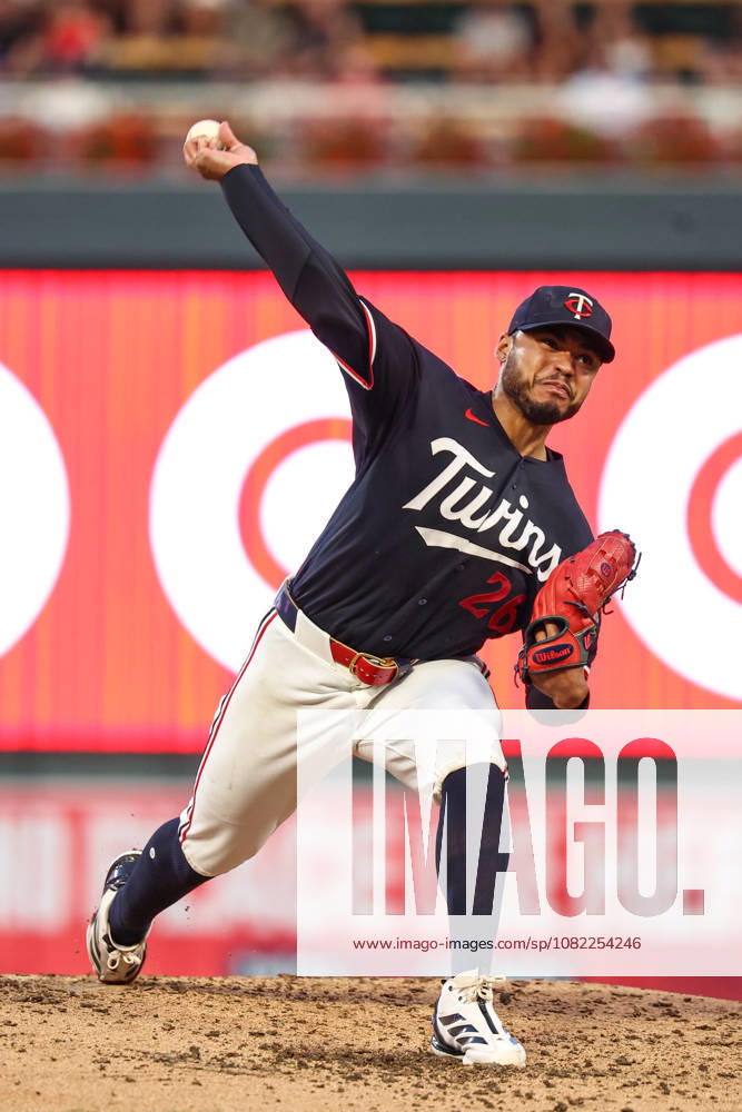 August 31st, 2026: Minnesota Twins starting pitcher Taj Bradley (26) pitches in the fifth inning during a MLB, Baseball Herren, USA Baseball game between the Detroit Tigers and the Minnesota Twins at Target Field in Minneapolis, Minnesota. CSM MLB 2026: Tigers Vs Twins AUG 31 - ZUMAc04_ 20260831_zma_c04_033