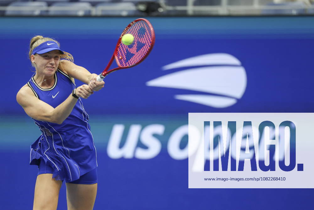 US Open tennis tournament - Day 3 Alina Korneeva of Russia in action against Madison Keys of the US during the Womens Singles round one of the US Open Tennis Championships at the USTA Billie Jean King National Tennis Center in Flushing Meadows, New York, USA, 01 September 2026. The 2026 US Open tournament runs from 23 August through 13 September. FLUSHING MEADOWS NEW YORK United States