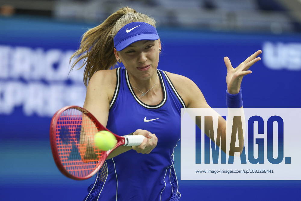 US Open tennis tournament - Day 3 Alina Korneeva of Russia in action against Madison Keys of the US during the Womens Singles round one of the US Open Tennis Championships at the USTA Billie Jean King National Tennis Center in Flushing Meadows, New York, USA, 01 September 2026. The 2026 US Open tournament runs from 23 August through 13 September. FLUSHING MEADOWS NEW YORK United States