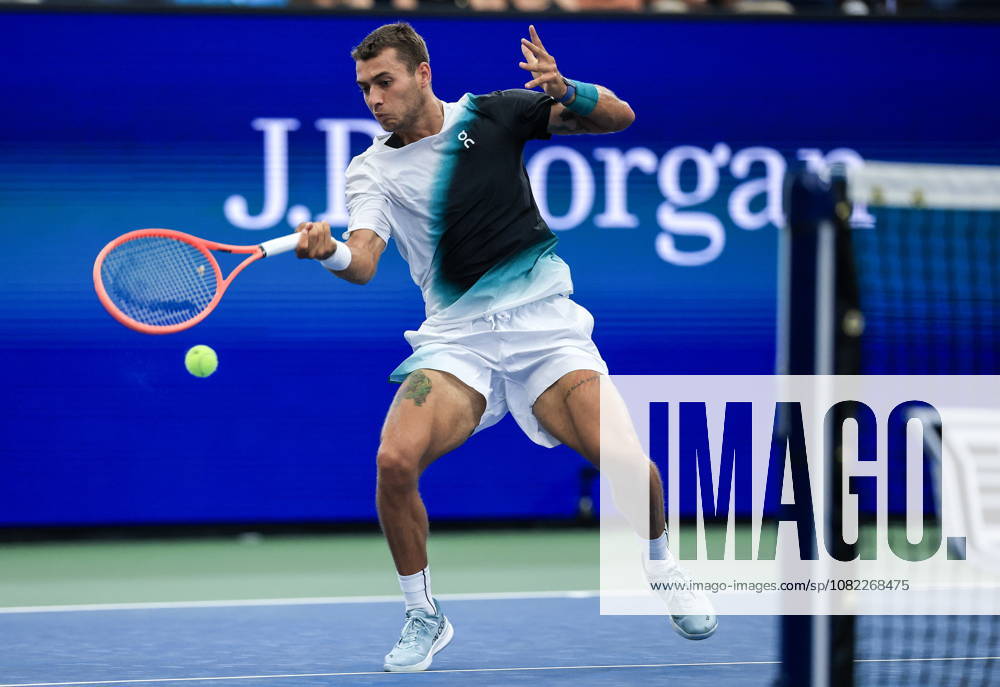 US Open tennis tournament - Day 3 Flavio Cobolli of Italy in action against Francisco Comesana of Argentina during the men s singles first round of the US Open Tennis Championships at the USTA Billie Jean King National Tennis Center in Flushing Meadows, New York, USA, 01 September 2026. The 2026 US Open tournament runs from 23 August through 13 September. FLUSHING MEADOWS NEW YORK United States
