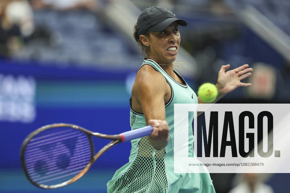 US Open tennis tournament - Day 3 Madison Keys of the US in action against Alina Korneeva of Russia during the Womens Singles round one of the US Open Tennis Championships at the USTA Billie Jean King National Tennis Center in Flushing Meadows, New York, USA, 01 September 2026. The 2026 US Open tournament runs from 23 August through 13 September. FLUSHING MEADOWS NEW YORK United States