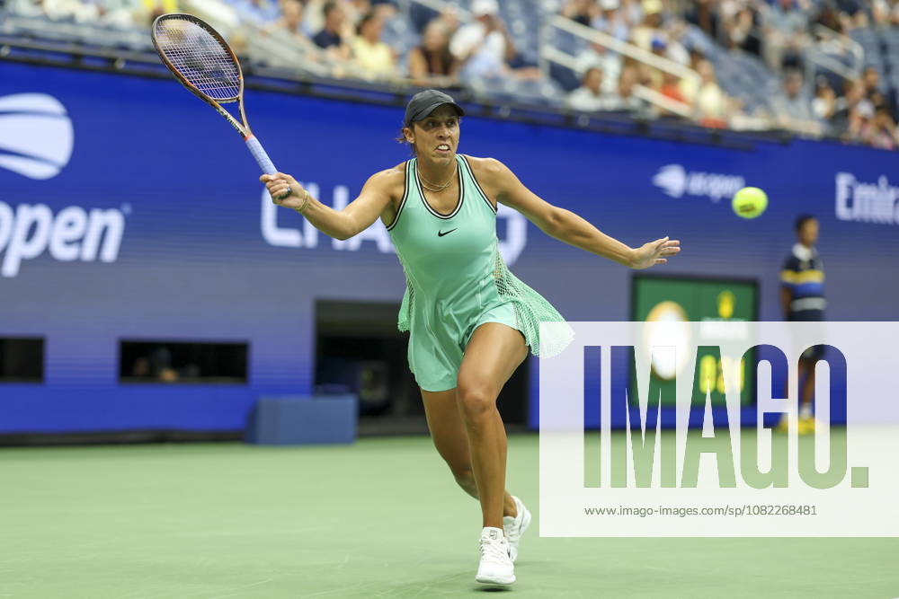 US Open tennis tournament - Day 3 Madison Keys of the US in action against Alina Korneeva of Russia during the Womens Singles round one of the US Open Tennis Championships at the USTA Billie Jean King National Tennis Center in Flushing Meadows, New York, USA, 01 September 2026. The 2026 US Open tournament runs from 23 August through 13 September. FLUSHING MEADOWS NEW YORK United States