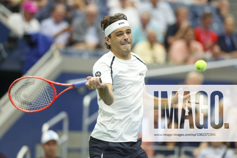 US Open tennis tournament - Day 3 Taylor Fritz of the US in action against Darwin Blanch of the US during the Mens Singles first round match of the US Open Tennis Championships, in Flushing Meadows, New York, USA, 01 September 2026. FLUSHING MEADOWS NEW YORK United States