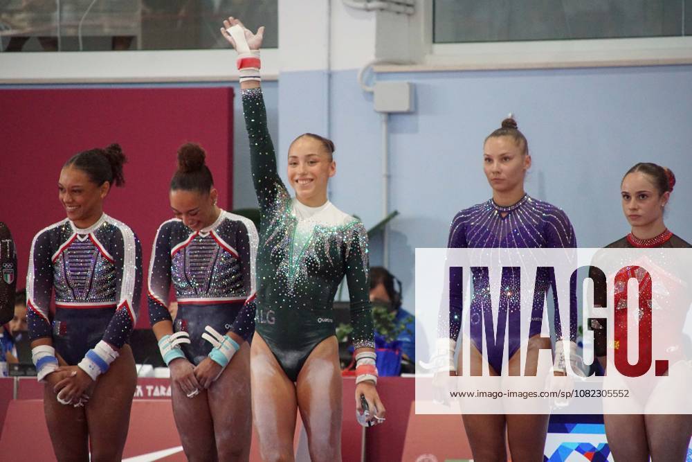 Kaylia Nemour Won Her Third Gold Medal At The JM-2026 Algerian Olympic champion Kaylia Nemour (C) wins two gold medals in artistic gymnastics during the 2026 Mediterranean Games in Taranto, Italy, on September 2, 2026. Algeria ranks ninth in the provisional medal standings with a total of 36 medals, including 10 gold, 7 silver and 19 bronze. Taranto Italy