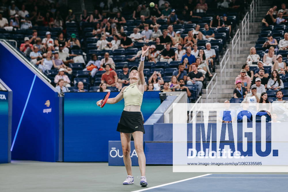 US Open tennis tournament - Day 5 Elena Rybakina of Kazakhstan in action against Jessica Bouzas Maneiro of Spain during their women s singles second round match at the US Open Tennis Championships at the USTA Billie Jean King National Tennis Center in Flushing Meadows, New York, USA, 03 September 2026. The 2026 US Open runs from 23 August through 13 September. FLUSHING MEADOWS NEW YORK United States