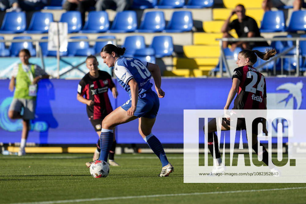 From left: Svenja Julia Fölmli (TSG), 19; Lilla Turanyi (B04), 24; Action, Gameplay, 04 09 2026, Sinsheim, Hoffenheim, Germany, soccer, Google Pixel Women’s Bundesliga, TSG 1899 Hoffenheim vs. Bayer 04 Leverkusen, DFB and DFL regulations prohibit any use of photographs as image sequences and or quasi-video