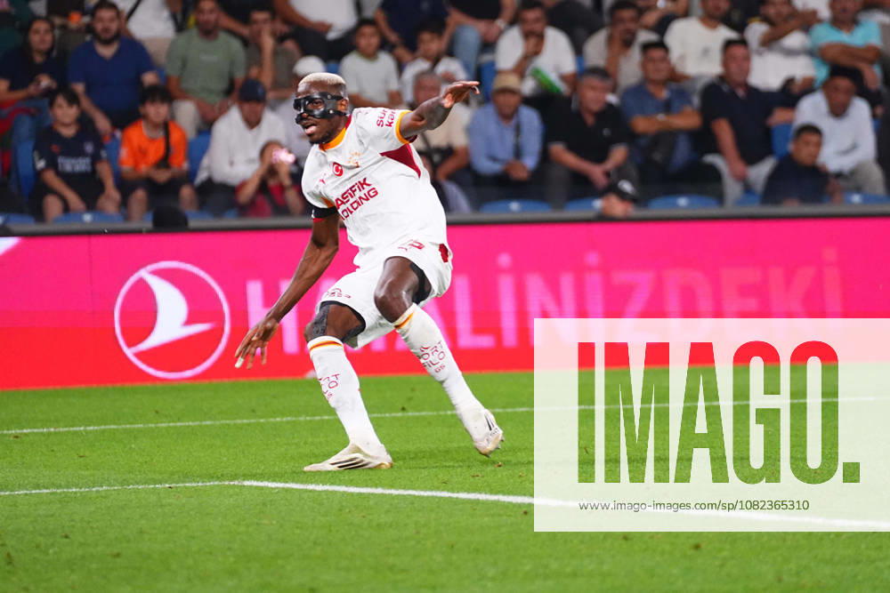 Victor Osimhen of Galatasaray SK shoots during the Turkish Super League 2026 27 match between Baseaksehir FK and Galatasaray SK at Basaksehir Fatih Terim Stadium, 2026 in Istanbul, Turkey. Istanbul Basaksehir Turkey