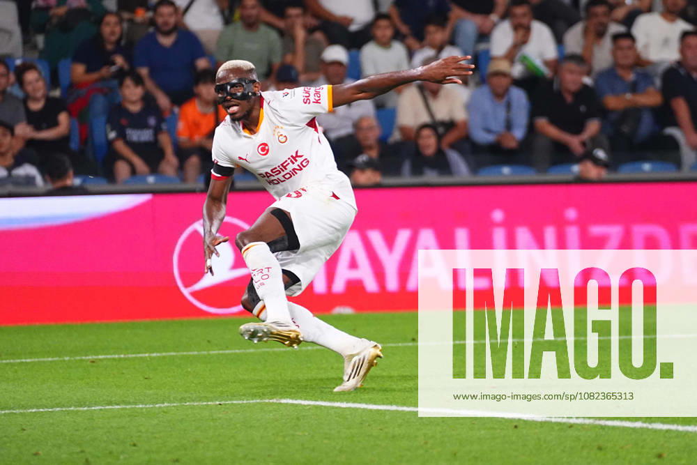Victor Osimhen of Galatasaray SK shoots during the Turkish Super League 2026 27 match between Baseaksehir FK and Galatasaray SK at Basaksehir Fatih Terim Stadium, 2026 in Istanbul, Turkey. Istanbul Basaksehir Turkey