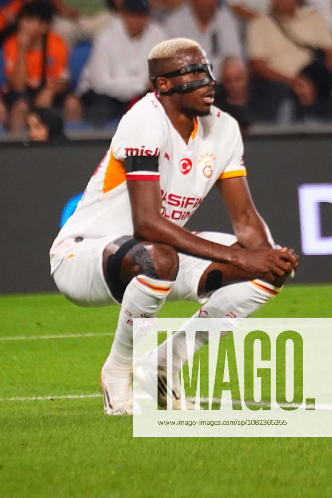Victor Osimhen of Galatasaray SK substituted in the first half after sustaining a groin injury during the Turkish Super League 2026 27 match between Baseaksehir FK and Galatasaray SK at Basaksehir Fatih Terim Stadium, 2026 in Istanbul, Turkey. Istanbul Basaksehir Turkey