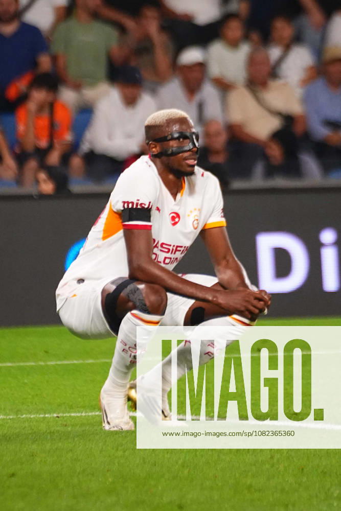 Victor Osimhen of Galatasaray SK substituted in the first half after sustaining a groin injury during the Turkish Super League 2026 27 match between Baseaksehir FK and Galatasaray SK at Basaksehir Fatih Terim Stadium, 2026 in Istanbul, Turkey. Istanbul Basaksehir Turkey