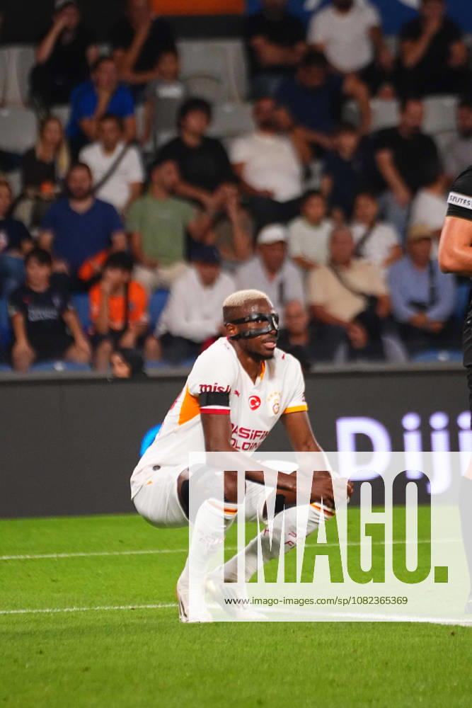 Victor Osimhen of Galatasaray SK substituted in the first half after sustaining a groin injury during the Turkish Super League 2026 27 match between Baseaksehir FK and Galatasaray SK at Basaksehir Fatih Terim Stadium, 2026 in Istanbul, Turkey. Istanbul Basaksehir Turkey