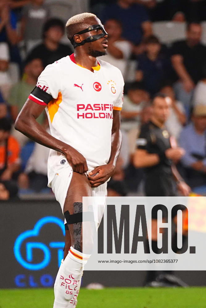 Victor Osimhen of Galatasaray SK substituted in the first half after sustaining a groin injury during the Turkish Super League 2026 27 match between Baseaksehir FK and Galatasaray SK at Basaksehir Fatih Terim Stadium, 2026 in Istanbul, Turkey. Istanbul Basaksehir Turkey