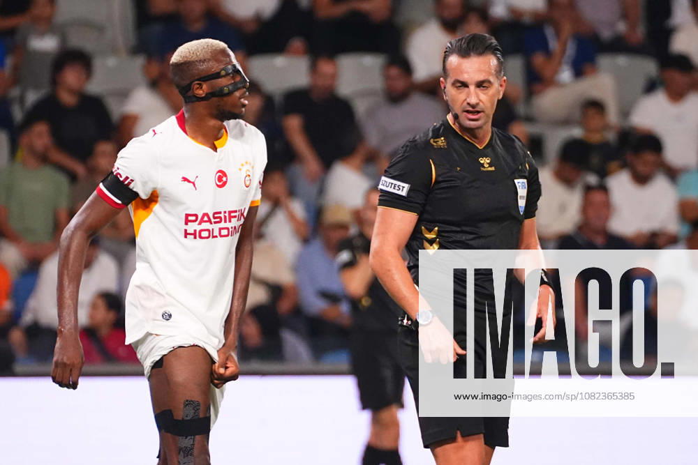 Victor Osimhen of Galatasaray SK substituted in the first half after sustaining a groin injury during the Turkish Super League 2026 27 match between Baseaksehir FK and Galatasaray SK at Basaksehir Fatih Terim Stadium, 2026 in Istanbul, Turkey. Istanbul Basaksehir Turkey