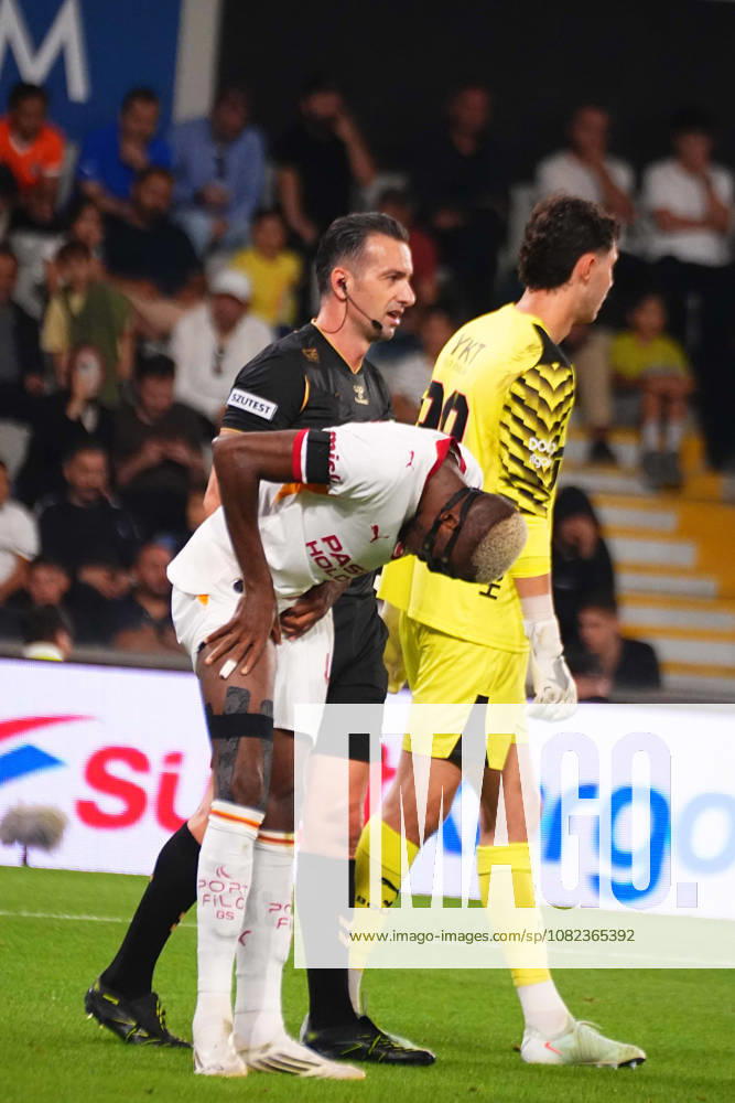 Victor Osimhen of Galatasaray SK substituted in the first half after sustaining a groin injury during the Turkish Super League 2026 27 match between Baseaksehir FK and Galatasaray SK at Basaksehir Fatih Terim Stadium, 2026 in Istanbul, Turkey. Istanbul Basaksehir Turkey