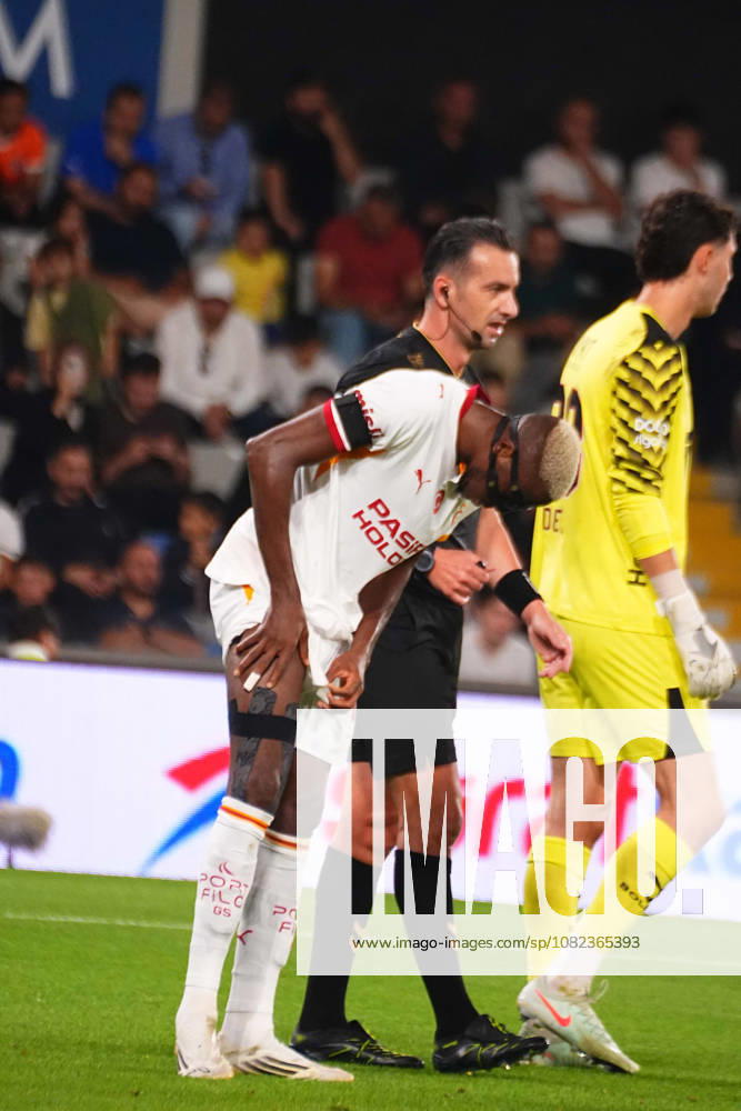 Victor Osimhen of Galatasaray SK substituted in the first half after sustaining a groin injury during the Turkish Super League 2026 27 match between Baseaksehir FK and Galatasaray SK at Basaksehir Fatih Terim Stadium, 2026 in Istanbul, Turkey. Istanbul Basaksehir Turkey