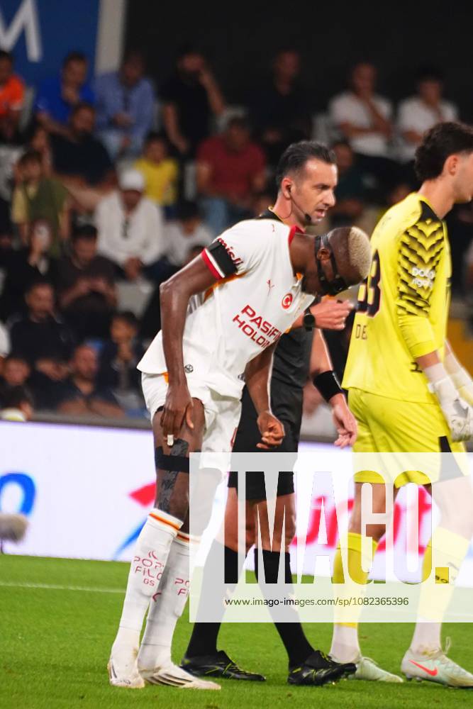 Victor Osimhen of Galatasaray SK substituted in the first half after sustaining a groin injury during the Turkish Super League 2026 27 match between Baseaksehir FK and Galatasaray SK at Basaksehir Fatih Terim Stadium, 2026 in Istanbul, Turkey. Istanbul Basaksehir Turkey