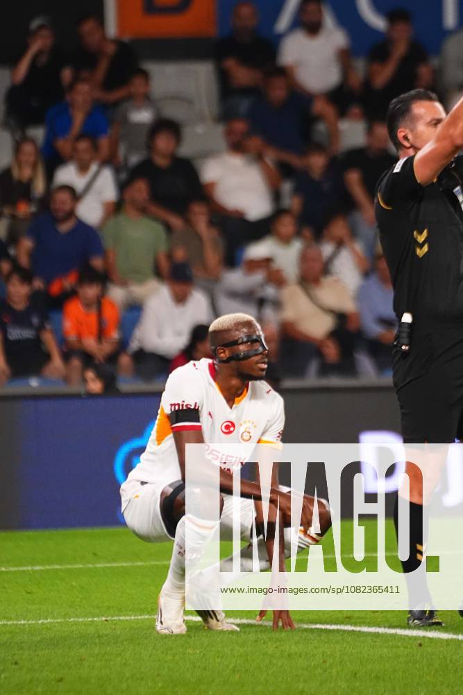 Victor Osimhen of Galatasaray SK substituted in the first half after sustaining a groin injury during the Turkish Super League 2026 27 match between Baseaksehir FK and Galatasaray SK at Basaksehir Fatih Terim Stadium, 2026 in Istanbul, Turkey. Istanbul Basaksehir Turkey