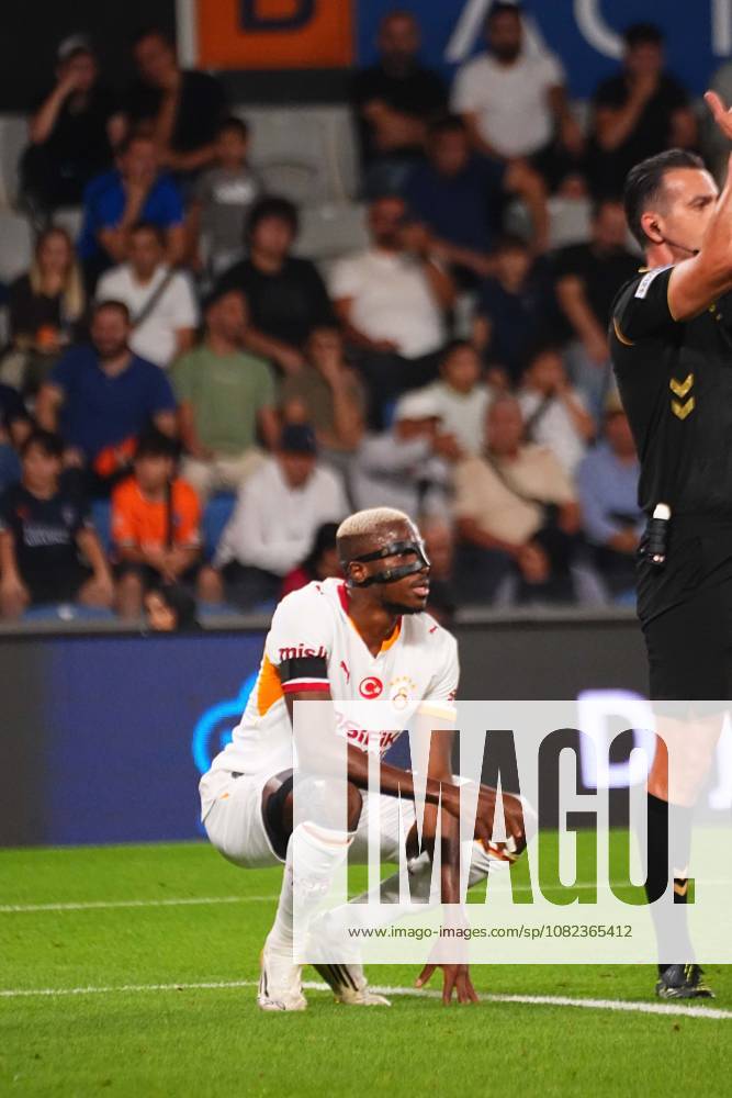 Victor Osimhen of Galatasaray SK substituted in the first half after sustaining a groin injury during the Turkish Super League 2026 27 match between Baseaksehir FK and Galatasaray SK at Basaksehir Fatih Terim Stadium, 2026 in Istanbul, Turkey. Istanbul Basaksehir Turkey