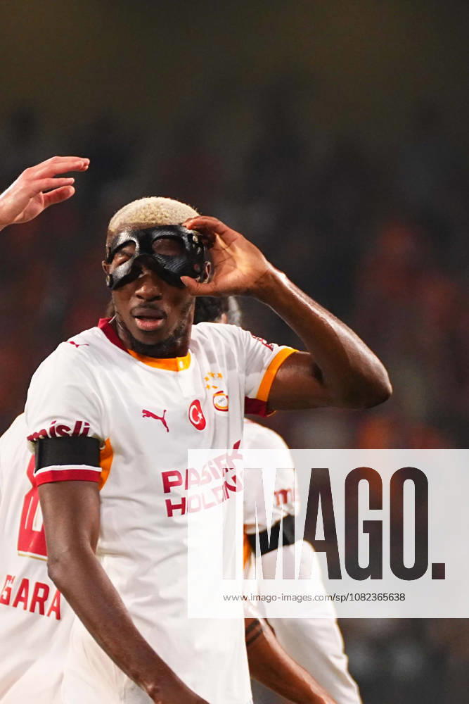 Victor Osimhen of Galatasaray SK celebrates after scoring the first goal of his team during the Turkish Super League 2026 27 match between Baseaksehir FK and Galatasaray SK at Basaksehir Fatih Terim Stadium, 2026 in Istanbul, Turkey. Istanbul Basaksehir Turkey