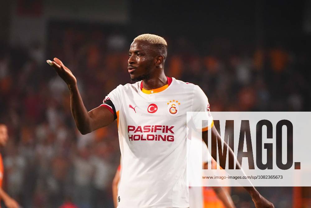 Victor Osimhen of Galatasaray SK celebrates after scoring the first goal of his team during the Turkish Super League 2026 27 match between Baseaksehir FK and Galatasaray SK at Basaksehir Fatih Terim Stadium, 2026 in Istanbul, Turkey. Istanbul Basaksehir Turkey
