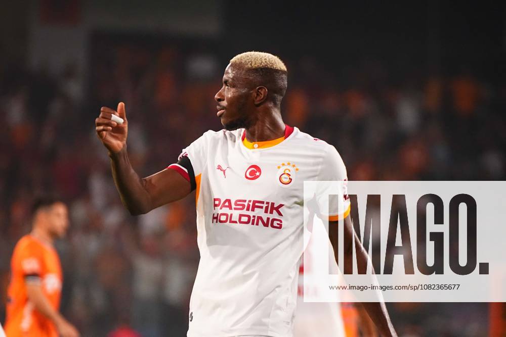 Victor Osimhen of Galatasaray SK celebrates after scoring the first goal of his team during the Turkish Super League 2026 27 match between Baseaksehir FK and Galatasaray SK at Basaksehir Fatih Terim Stadium, 2026 in Istanbul, Turkey. Istanbul Basaksehir Turkey