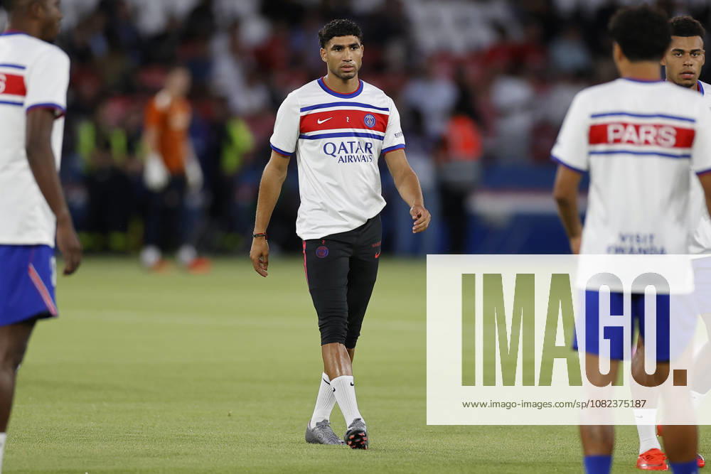 Achraf HAKIMI of Paris Saint Germain during warm-up of League 1 McDonald s, Day 03 match between PSG and AS MONACO at Parc Des Princes stadium - on September 04 2026. Paris - France Paris France - ZUMAb253 20260904_zsp_b253_011