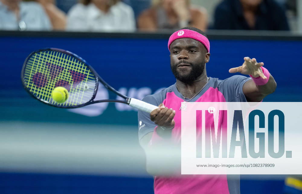 2026 US Open - Day 6 NEW YORK, NEW YORK - SEPTEMBER 4: Frances Tiafoe of the United States returns a shot during his match against Valentin Vacherot of Monaco during the 2026 US Open - Day 6 at USTA Billie Jean King National Tennis Center on September 4, 2026 in New York, New York. New York USTA Billie Jean King National Tennis Center New York United States