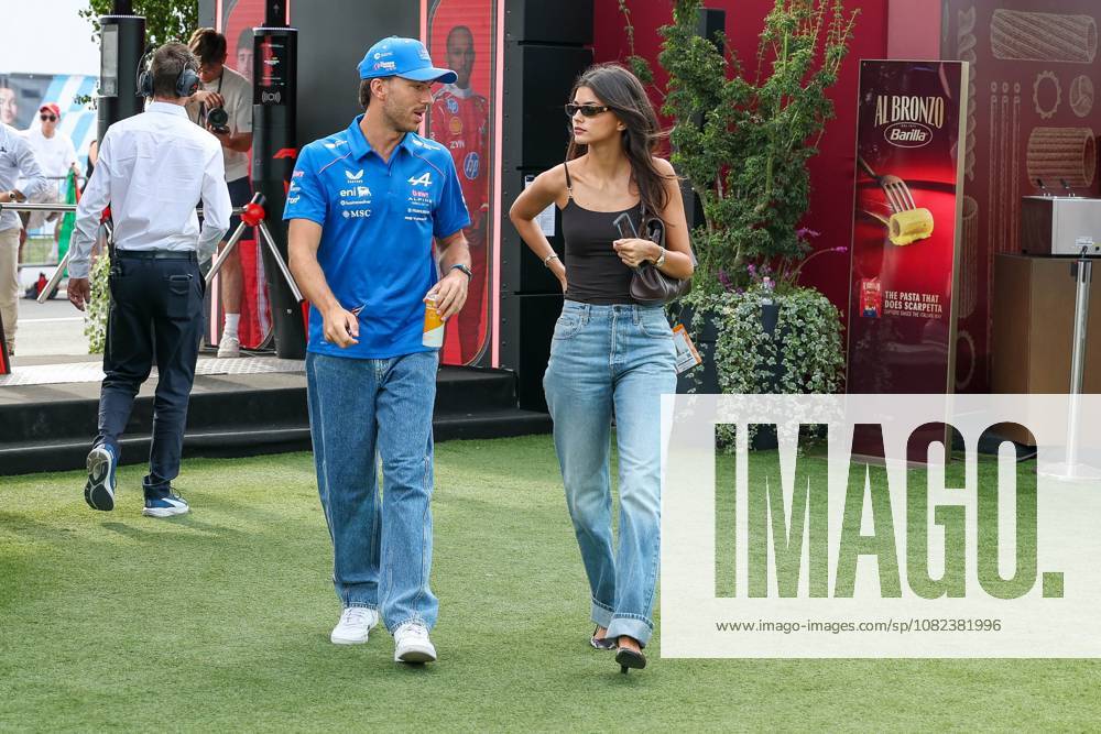 Pierre Gasly of BWT Alpine 10 and his girlfriend Francisca Kika Cerqueira Gomes arrive at the paddock, Free Practice 3, Italian Grand Prix, Motorsports, Men, Formula 1, September 5, 2026, Monza, Lombardy, Italy