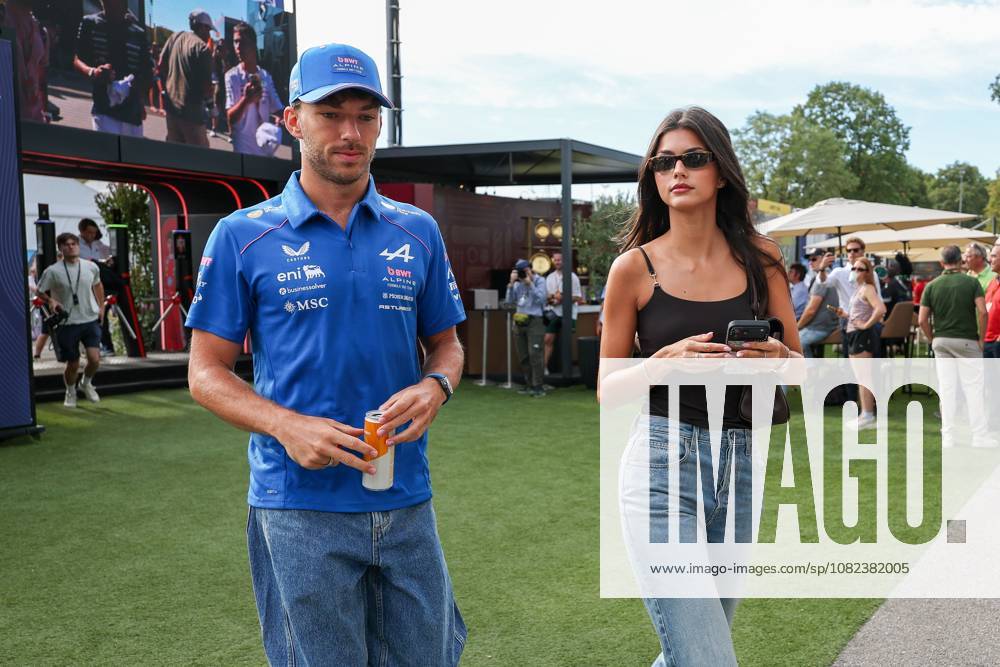 Pierre Gasly of BWT Alpine 10 and his girlfriend Francisca Kika Cerqueira Gomes arrive at the paddock, Free Practice 3, Italian Grand Prix, Motorsports, Men, Formula 1, September 5, 2026, Monza, Lombardy, Italy