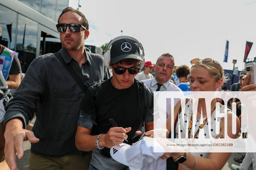Kimi Antonelli of Mercedes AMG Petronas No. 12 arrives at the paddock and is surrounded by fans, Free Practice 3, Italian Grand Prix, Motorsports, Men, Formula 1, September 5, 2026, Monza, Lombardy, Italy