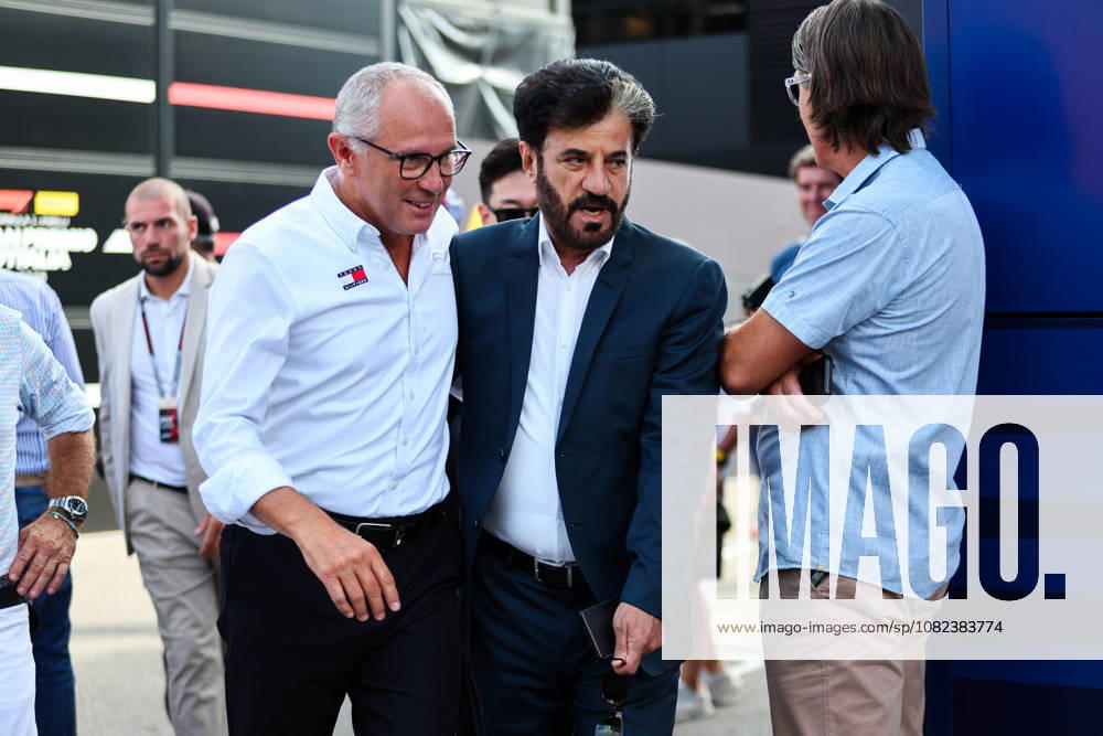 F1 CEO Stefano Domenicali and Mohammed Ben Sulayem, Qualifying, F1 Grand Prix of Italy, on September 5, 2026, in Monza, Italy. Photo by Diogo Cardoso DeFodi Images. F1 CEO Stefano Domenicali and Mohammed Ben Sulayem, Qualifying, F1 Italian Grand Prix, Autodromo Nazionale Monza on September 5, 2026, in Monza, Italy. Photo by Diogo Cardoso DeFodi Images