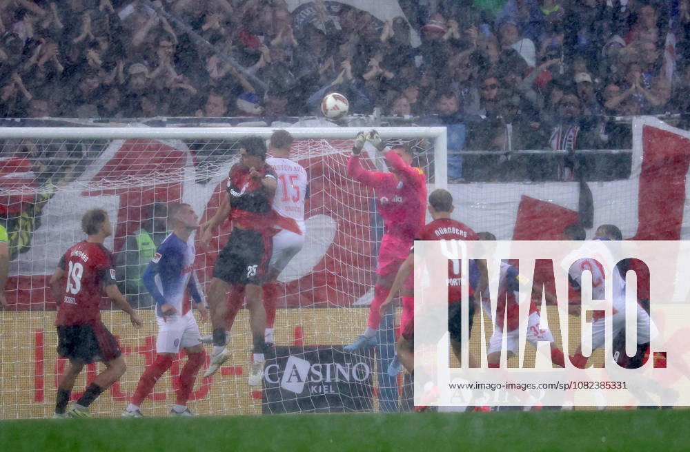 Goalkeeper Timon Weiner of Holstein Kiel makes a save. Soccer, Men s, 2026–2027 Season, 2. Bundesliga, Holstein Stadium, Holstein Kiel vs. 1. FC Nuremberg DFL REGULATIONS PROHIBIT ANY USE OF PHOTOGRAPHS AS IMAGE SEQUENCES AND OR QUASI-VIDEO