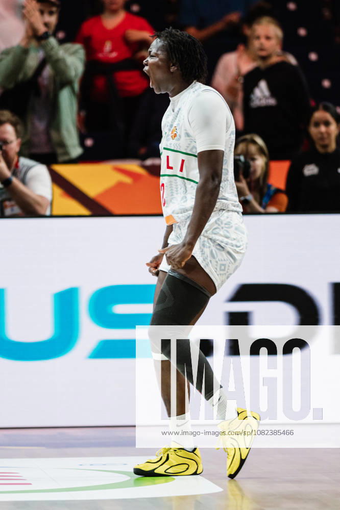 2026 FIBA Women’s Basketball World Cup: Mali vs. Spain, September 5, 2026—Alima Dembele of Mali, age 12, celebrates a basketball play, FIBA Women’s Basketball World Cup 2026, Group Stage, Group A, Matchday 2: Mali vs. Spain on September 5, 2026, at the Max Schmeling Halle, Berlin