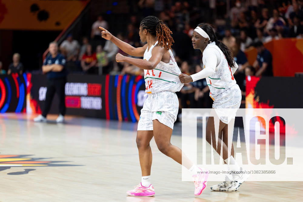 Rokia Doumbia of Mali, 52, and Djeneba N. Diaye of Mali, 50, celebrate; GER, Mali vs. Spain, basketball, 2026 FIBA Women’s World Cup, group stage, Matchday 2, September 5, 2026, GER, Mali vs. Spain, basketball, 2026 FIBA Women’s World Cup, group stage, Match Day 2, September 5, 2026, Berlin